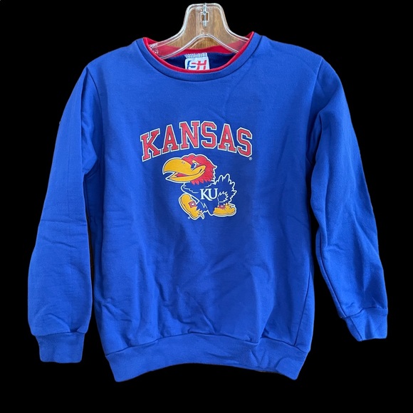 Youth Large Kansas Jayhawks Graphic Double Crew Neck Sweatshirt Youth Large - Picture 5 of 5
